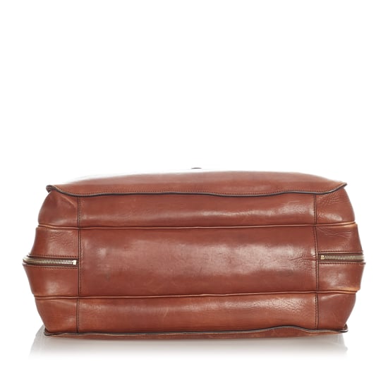 Vintage Gucci Bamboo Leather Briefcase Brown - Image 4