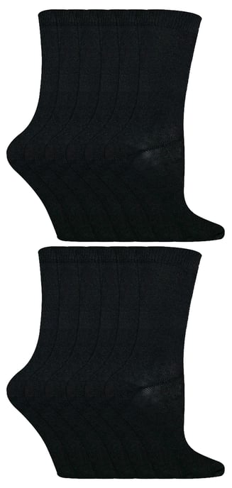 Sock Snob - 12 paar kindersokken van effen bamboe - Zwart - Image 1