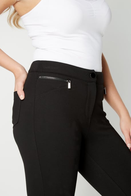 Zip Detail Stretch Trouser
