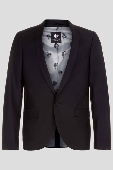 Ellroy Skinny Fit Black Wool Jacket