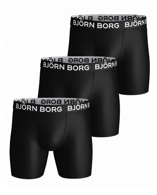 Björn Borg - 3 Pack Mens Performance Boxer Briefs | Sportunderkläder Shorts - Svart - Image 1