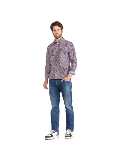 Le Temps Des Cerises Men's Shirt Floy mit rotem Blumenmuster - Image 2
