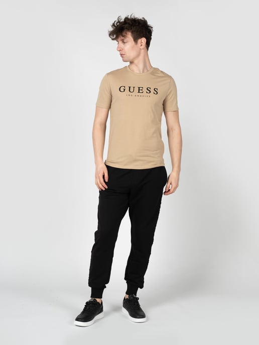 Guess T-Shirt Leo Men's Beige - Image 2
