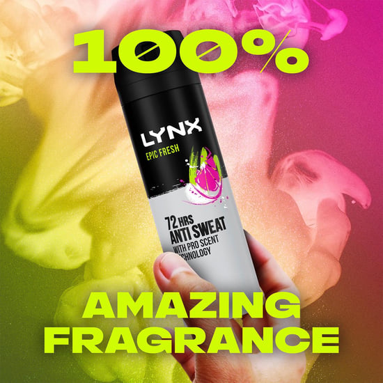 Lynx Anti-Perspirant Epic Fresh 72H Sweat & Odour Protection Deodorant, 3x200ml