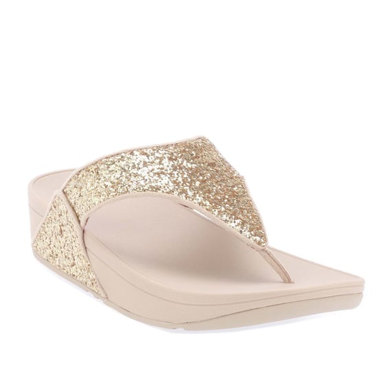FitFlop Lulu Glitter Toe Thongs Dames Platino Sandalen - Image 2