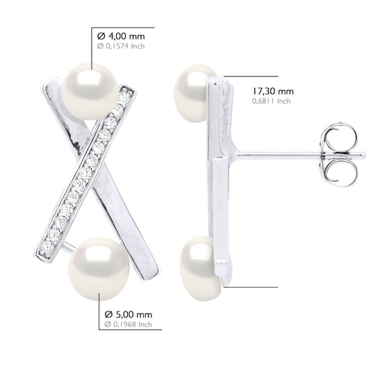 Earrings Strips - Real Cultured Freshwater Pearl Button 4-5 mm and 5-6 mm - Image 2