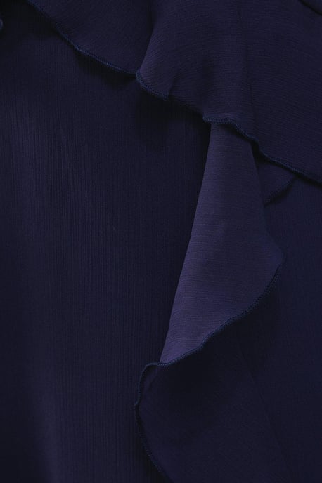 Chiffon Cold Shoulder Ruffle Detail Maxi Dress - Image 5