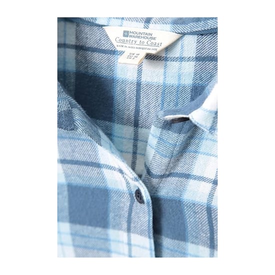 Mountain Warehouse Dames/Dames Balsem Geborsteld Flanellen Longline Shirt (Blauw) - Image 3