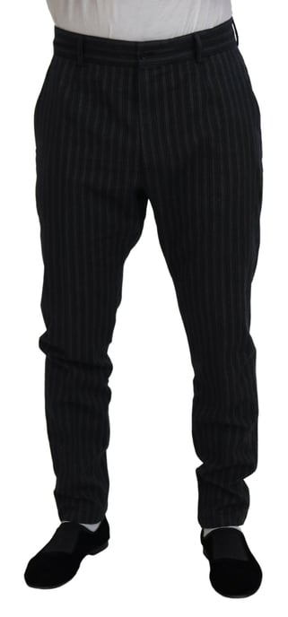 Mörkgrårandiga dressade byxor - Image 1