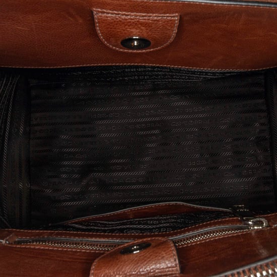 Vintage Prada Twin Pocket Leather Satchel Brown - Image 5