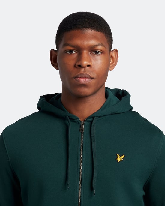 Lyle & Scott hoodie met rits in groen - Image 4
