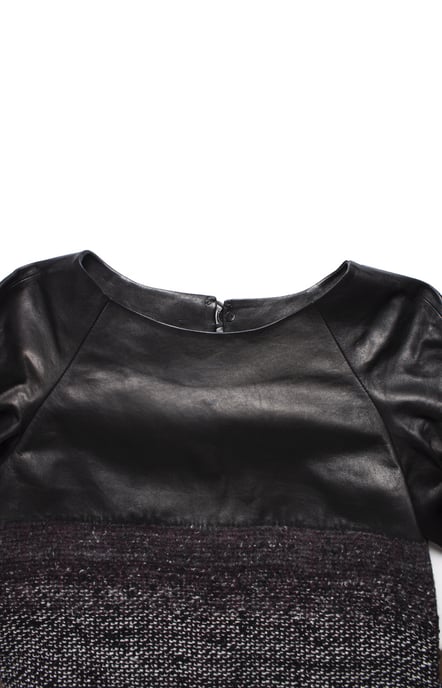 tweed dress with leather - Image 4