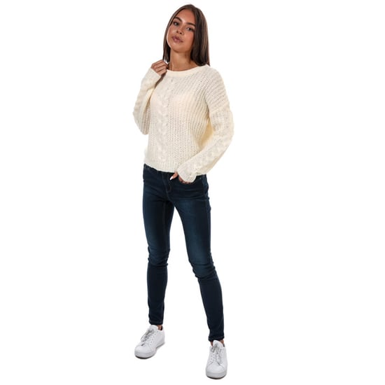 Women's Brave Soul Cable Detail Jumper in Cream - Image 3