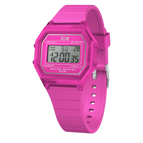 Ice Watch Ice Digit Retro - Neon Pink - Clear Girls's Pink Watch 022887 - Image 1