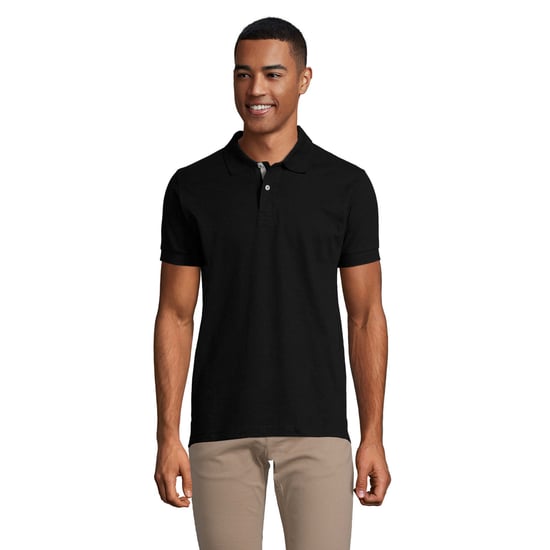 SOLS Heren Portland Poloshirt (Zwart/Grijs) - Image 1