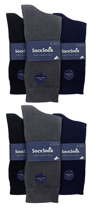 12 par herrstrumpor i bomull med färgglada ränder | Sock Snob | Mönstrade dressade business- och casualstrumpor - BNG - Image 2