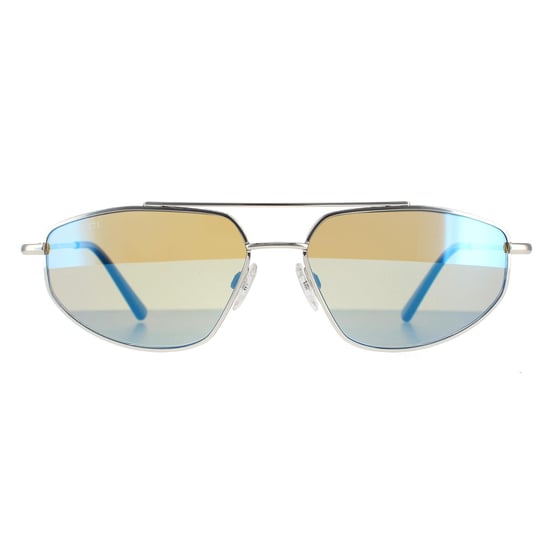 Serengeti Rectangle Mens Shiny Silver Mineral Polarized 555nm Blue Marlon