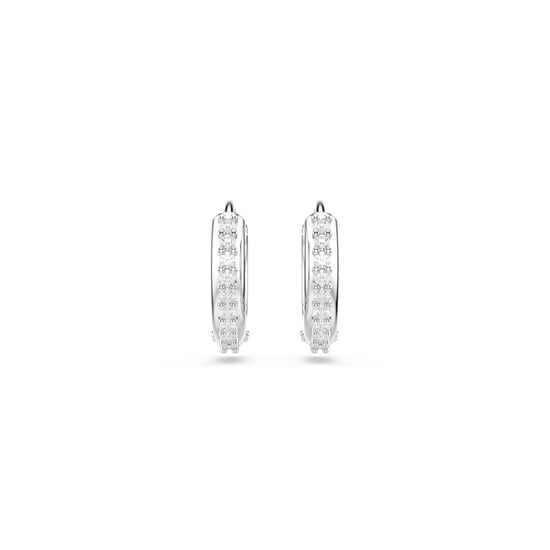 Swarovski 'Matrix' Women's Base Metal Hoop Earrings - Silver 5690670 - Image 2