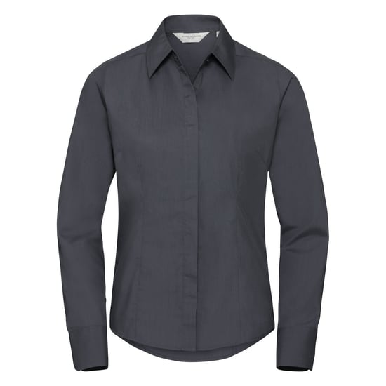 Russell Collection Dames/Dames Polycotton Slim Shirt met Lange Mouwen (Konvooi Grijs) - Image 1