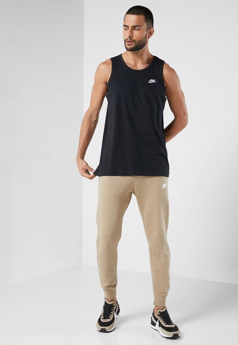 Nike Mens Athletic Gym Casual Vest Tank Top in Black - Image 4