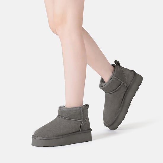 EVER AU Women Heron Ultra Mini Platform Boots - Grey