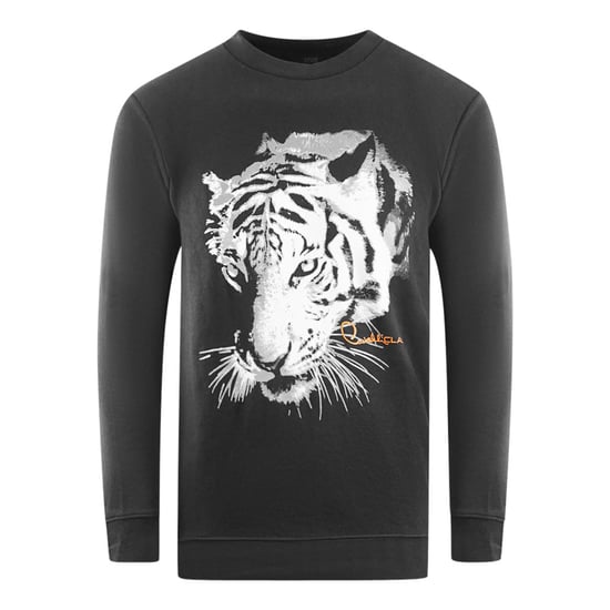 Cavalli Class Tiger Silhouette Logo Black Sweatshirt - Image 1