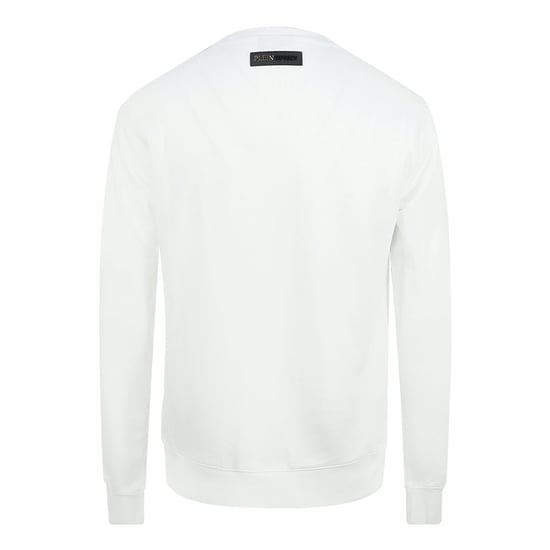 Philipp Plein Sport Orange Bold Logo White Jumper - Image 2