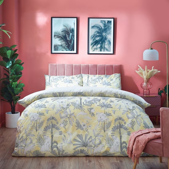 Colony Palm Tropical Reversible Duvet Cover Set - Image 1
