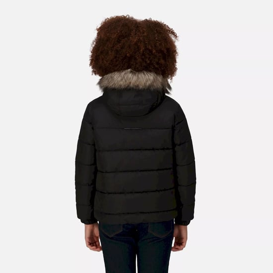 Regatta Childrens/Kids Faux Fur Trim Parka (Black) - Image 6