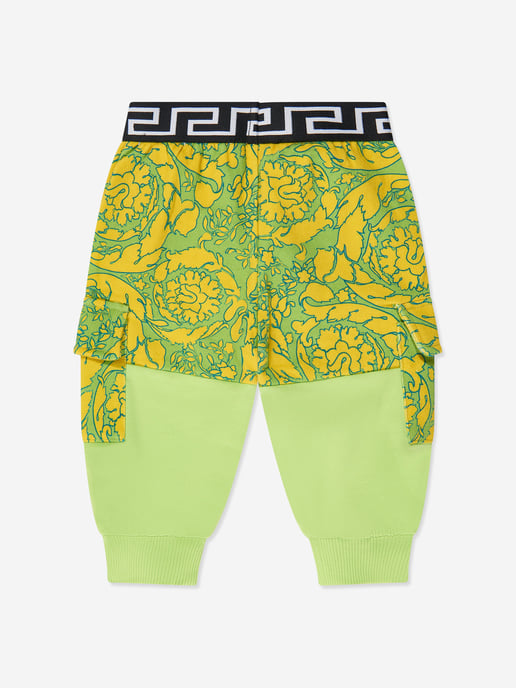 Versace Baby Boys Barocco Joggers in Green