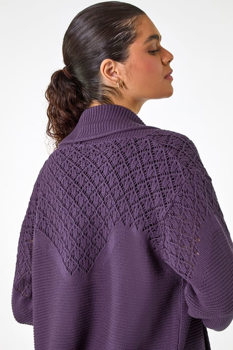 Edge to Edge Pointelle Knit Cardigan