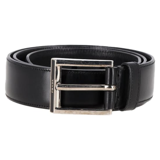 Prada Logo Buckled Belt in Black Leather - Image 1