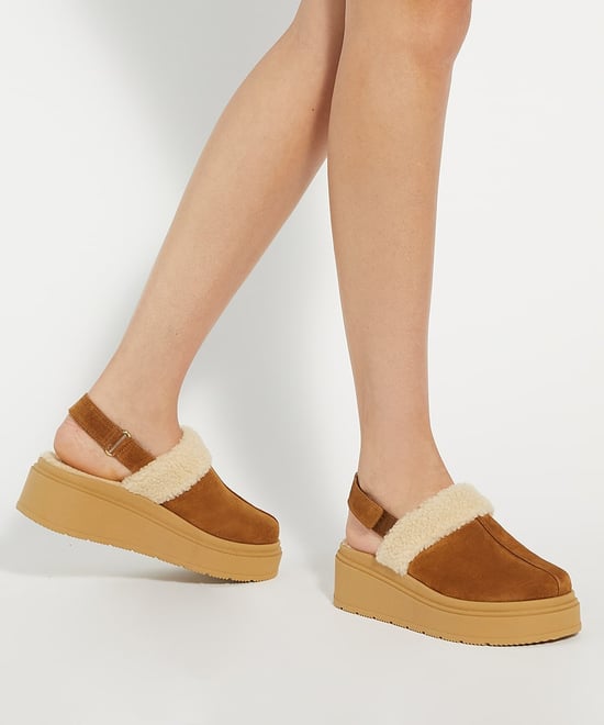 Dune Ladies Game - Suede Faux Fur Mules