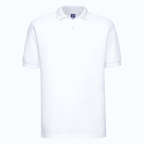 Russell Heren Ripple Collar & Manchet Poloshirt met korte mouwen (Wit) - Image 2