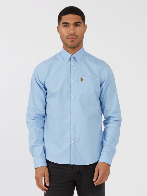 Luke 1977 Telford Tailored Fit Smart Shirt Blue