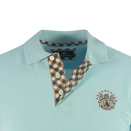 Aquascutum London Crest Light Blue Polo Shirt - Image 4