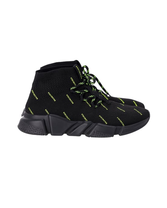 Balenciaga Speed Lace-Up Sneakers met All Over Print in Zwarte Polyester - Image 1