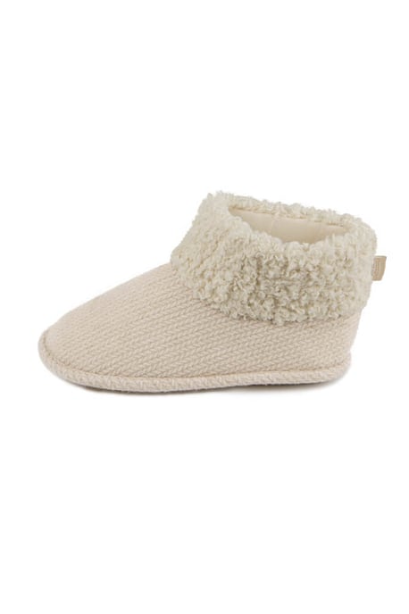 Cream Cable Knit Boot Slippers