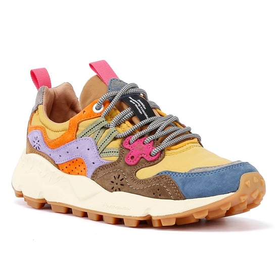 Flower Mountain Yamano 3 Suede Light Blue/Yellow/Brown Trainers - Image 2