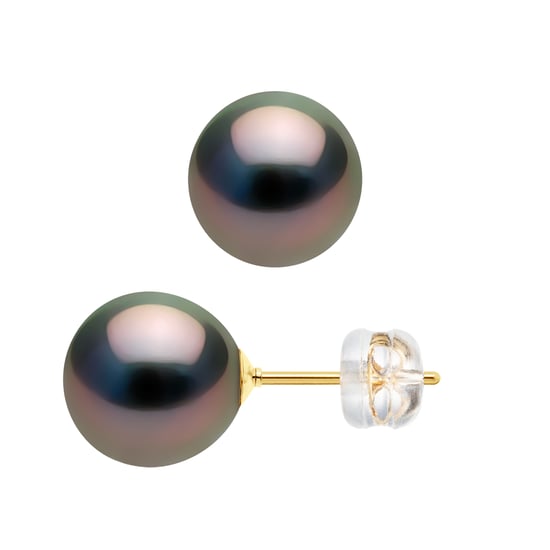 DIADEMA - Earrings - Yellow Gold and Real Tahitian Pearls