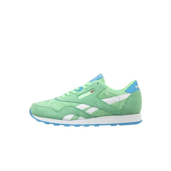 Reebok Classic Nylon Washed Lace-Up Green Suede Leather Kids Trainers BD3858