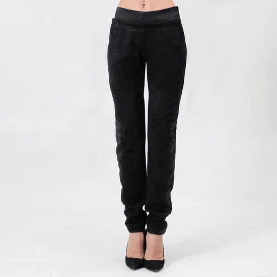 Rechte suede en satijnen broek - Image 1