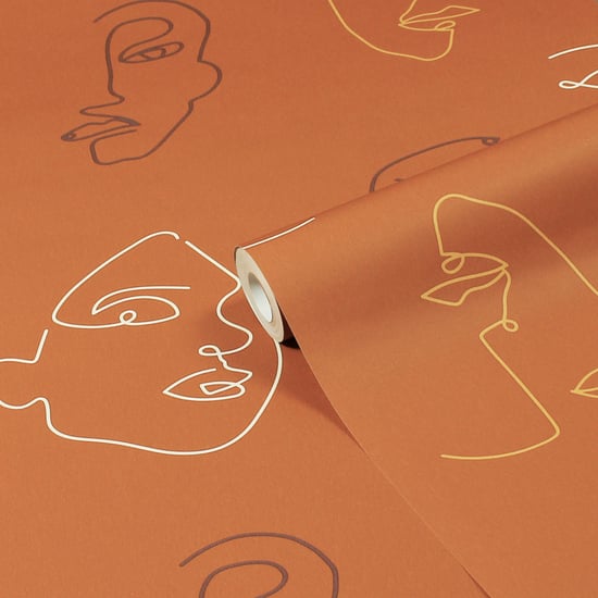 Kindred Abstract Faces Printed Wallpaper - Image 1