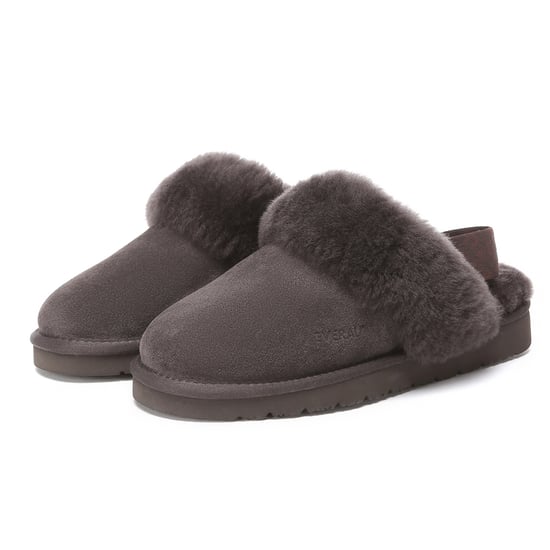 EVER AU Women Pelican Removable Strap Slingback Slippers - Chocolate