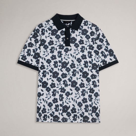 Men's Ted Baker Baskets Floral Allover Print Polo in Ecru - Image 4