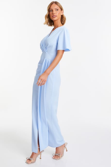 Light Blue Wrap Maxi Dress - Image 4