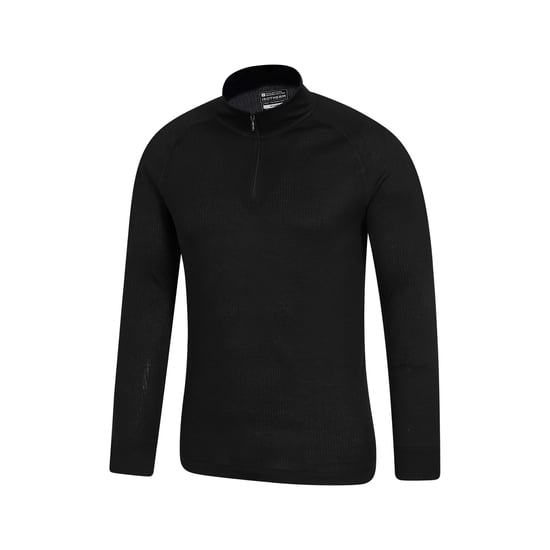 Mountain Warehouse Mens Talus Zip Neck Long-Sleeved Thermal Top (Black)