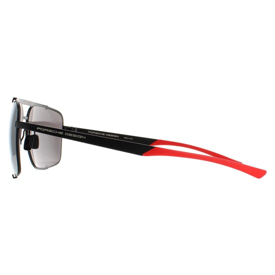 Porsche Design Aviator Mens Black Red Mercury Silver Mirror P8919