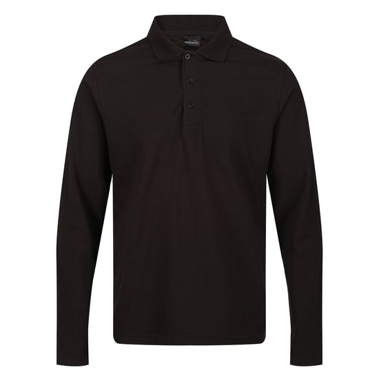 Regatta Mens Pro Long-Sleeved Polo Shirt (Black)