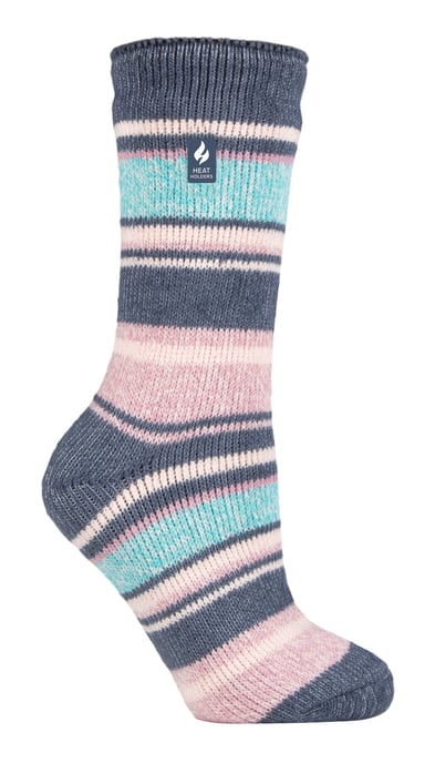 Värmehållare - Värmesockor för damer för vintern | utomhus- och inomhusstrumpor | gosiga och fluffiga | presenter för kvinnor - Denim (Palma) - Image 1